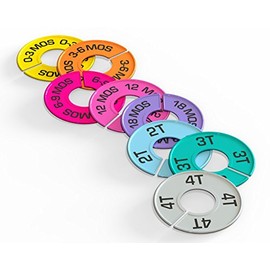 Discount Sizing Colored Closet Rack Size Divider Organizer Set- 40 Pieces Baby Toddler - Various Quantities Available (40) (Multicolor)