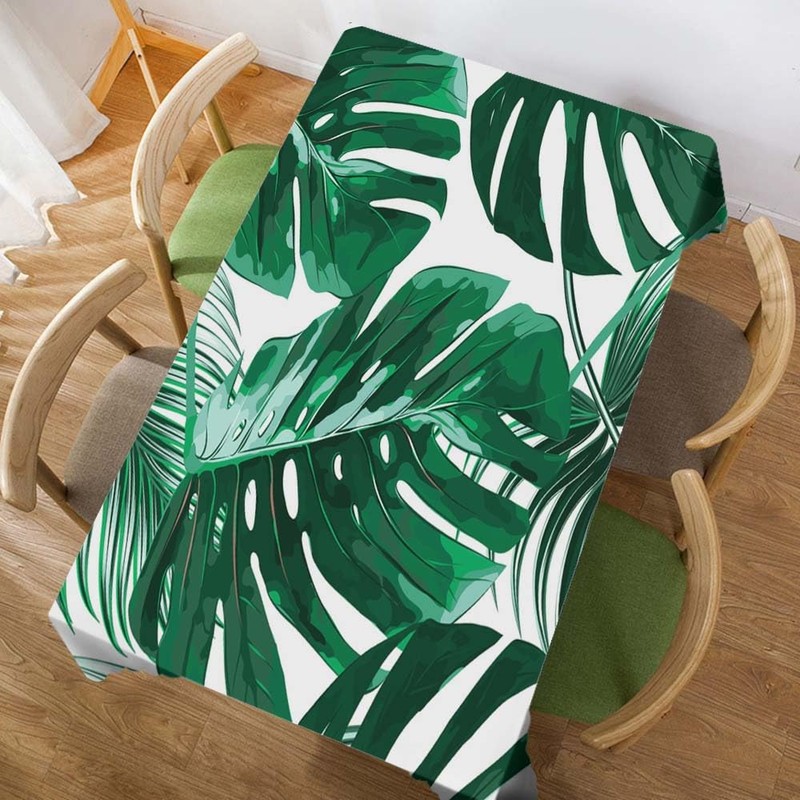 Walmsco Tablecloth Tropical Monstera Palm Decor For Dining Room Kitchen