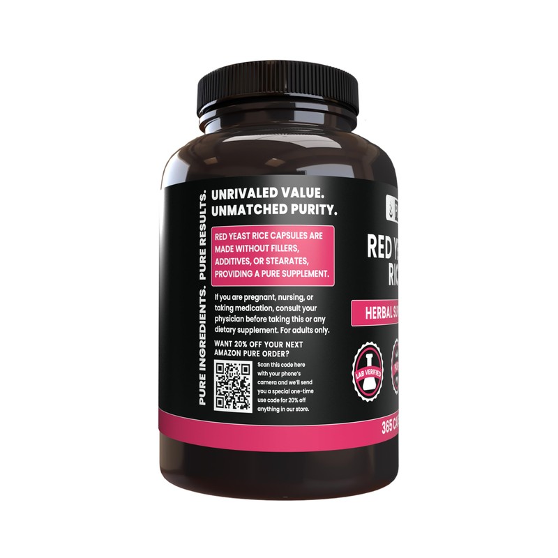 Pure Original Ingredients Red Yeast Rice No Magnesium Or Rice