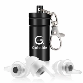 Quietide Q5 Earplugs for Japanese People, Good Sleep, Soundproofing, Small Size, Built-in Filter, Sound Insulation Value 32 dB, Airplane, Work, Studying, Washable, Reusable, Carrying Case Included, Japanese Instruction Manual Included (English Language N