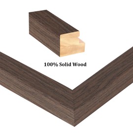 Egofine 11x14 Picture Frames Set of 4, Made of Solid Wood Covered by Plexiglass 5x7 and 8x10 with Mat or 11x14 without Mat, for Table Top Display and Wall Mounting Photo Frame Brown