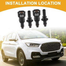 Partuto 2 Set 9.89mm SAE to 10.5mm ID Universal Fuel Line Hose Quick Release Connector - Nylon Black