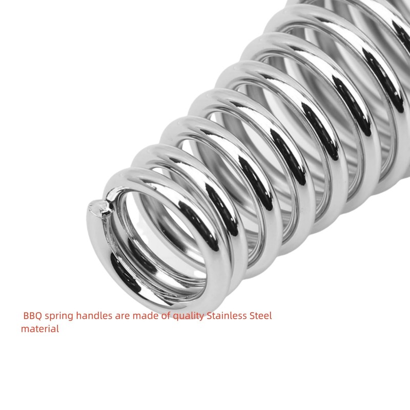 6Pcs Stainless Steel BBQ Spring Handles 4.4-Inch Long Heavy Duty