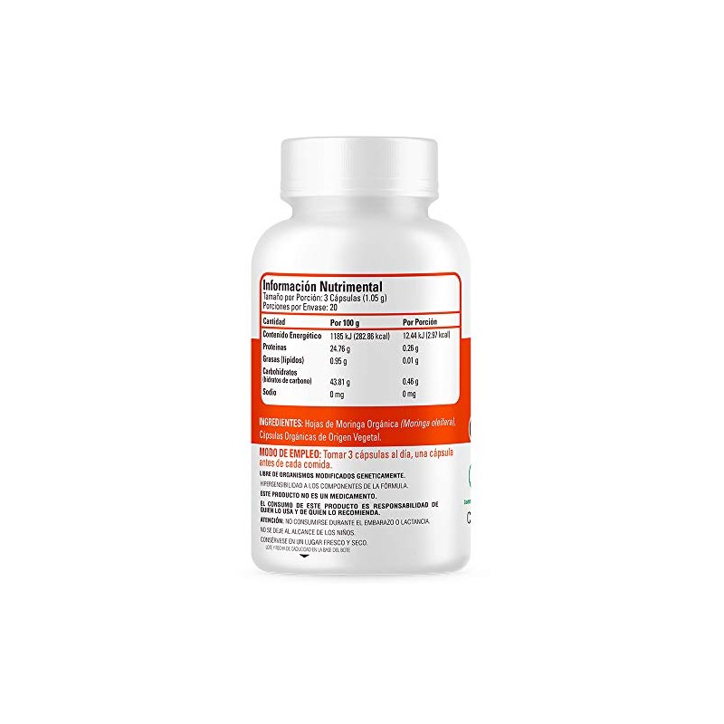 MORINGA ORGÁNICA 60 CAPSULAS