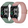 Lzwldan 2 Pack Stretchy Nylon Watch Bands Compatible with Woneligo/Fitpolo