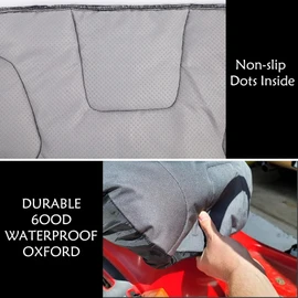 HOMEYA Riding Lawn Mower Seat Cover, Heavy Duty 600D Oxford Waterproof Tractor Seat Cover with Padding & Back Pockets, for 16.5 Inches High Seats, Fits Husqvarna Cub Cadet Seat with Armrests