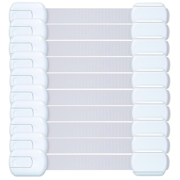 10 Pack Baby Proof Cabinet Locks, Child Safety Drawer Locks,Adjustable