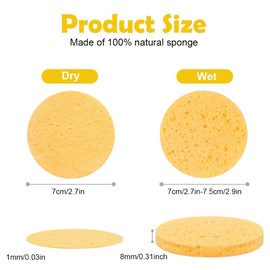 AUAUY Compressed Facial Sponges, 20 Count Cellulose Facial Sponges for Daily Cleansing, 100% Natural Wood Pulp Cotton Face Washing Sponge for Facial Cleansing, Exfoliating Mask, Makeup Removal