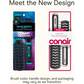 Conair Salon Results ventilación - Juego de cepillos para desenredar el cabello, cepillo para polvo de viaje + cepillo para polvo de pelo de tamaño completo