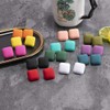 Winssigma 2 Pairs Square Button Earrings Pure Color Geometric Acrylic