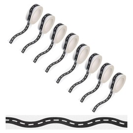 PATIKIL 264ft Road Tape, Play Tape Car Track Tape Traffic Washi Tape Highway Train for DIY Craft Art Journal Scrapbook Planner Style 5, Black