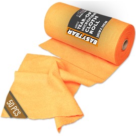 Xtremeauto EASYTEAR Microfiber Cloth Roll for Automotive Detailing - Orange, 50 Reusable Tear Off 30x30cm Cleaning Cloths, Lint-Free, Scratch-Free, Tearaway Super Absorbent for Car Detailing Polishing
