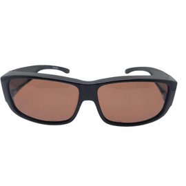 Medium Fit Over Sunglasses With Polarized Amber Driving Lenses (Black Frame-Amber Driving Lenses, 2 5/8)
