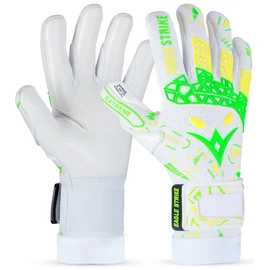 Soccer Goalie Gloves - Fingers Protection, Sizes 5 to 10, 4mm German Sticky Latex & Built-in Finger Spines Pro-Level Gloves (White, Green & Yellow, 9)