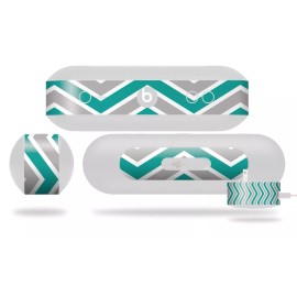 For Apple, For Beats Skin for Beats Pill Plus Zig Zag Teal Gray Decal Wrap