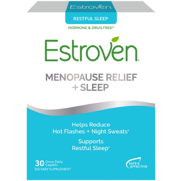 Estroven Sleep Cool for Menopause Relief, 30 Ct, Sleep Support Supplement With Clinically Proven Ingredients to Relieve Menopause Symptoms plus Night Sweats & Hot Flash Relief, Drug-Free & Gluten-Free