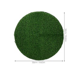 GOOHOCHY Simulated Grass Round Table Mat Green Artificial Grass Decor for Tabletop for Home Parties and Events Fake Grass Table Runner for Holiday and Everyday Use