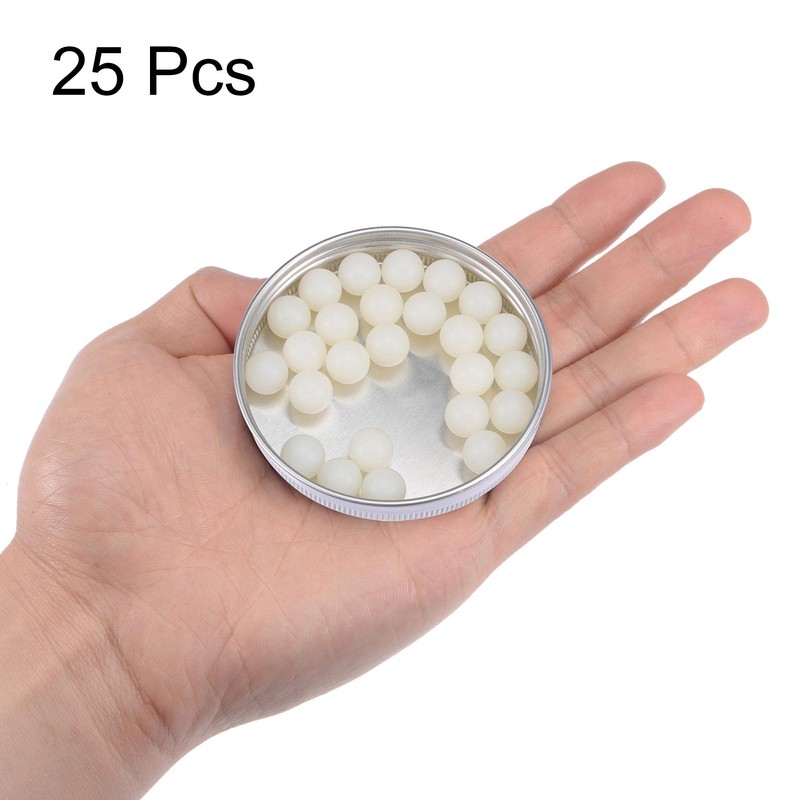 sourcing map 25pcs 10mm Nylon Solid Plastic Bearing Balls G1