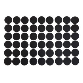 Mini Skater 0.83” Screw Hole Stickers 1 Sheet 54Pcs PVC Cover Caps Dust-Proof Furniture Stickers for Wall Cabinets Desk Screws (Black)