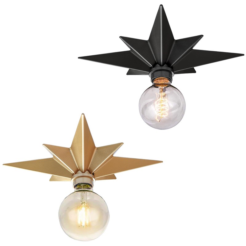 SHUKEFER Star Flush Mount Ceiling Light Fixture E26/E27 Moravian Gold