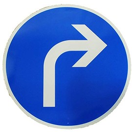 Original Traffic Sign 209-20 "Forward Driving Direction Right" Traffic Sign Road Sign Road Sign Road Sign with RAL Quality Mark Right Direction Blue Arrow