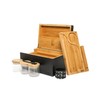ARRAWIS Large Bamboo Storage Box with Removable Tray Kit -