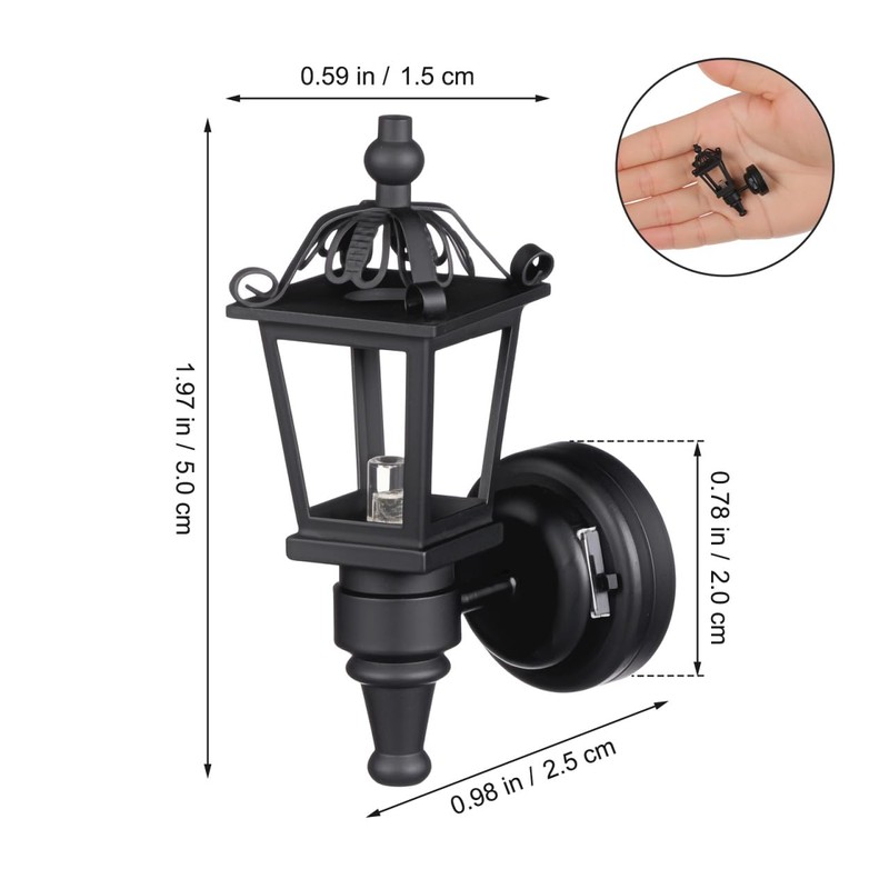 NUOBESTY Dollhouse Wall Lights Battery Operated 1:12 Scale Miniature Led