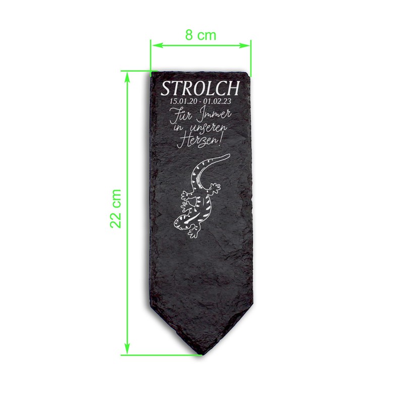 Dekolando Grabstecker Grabschmuck Grabstein - Eidechse - Personalisiert Grab Deko