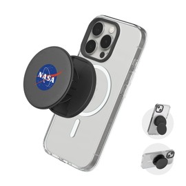 RHINOSHIELD Grip O (MagSafe Compatible) | Grip with Fold Out Holder for MagSafe Compatible Phone Cases, Portrait and Landscape, Phone Holder, Smartphone Accessories - Meatball (White)