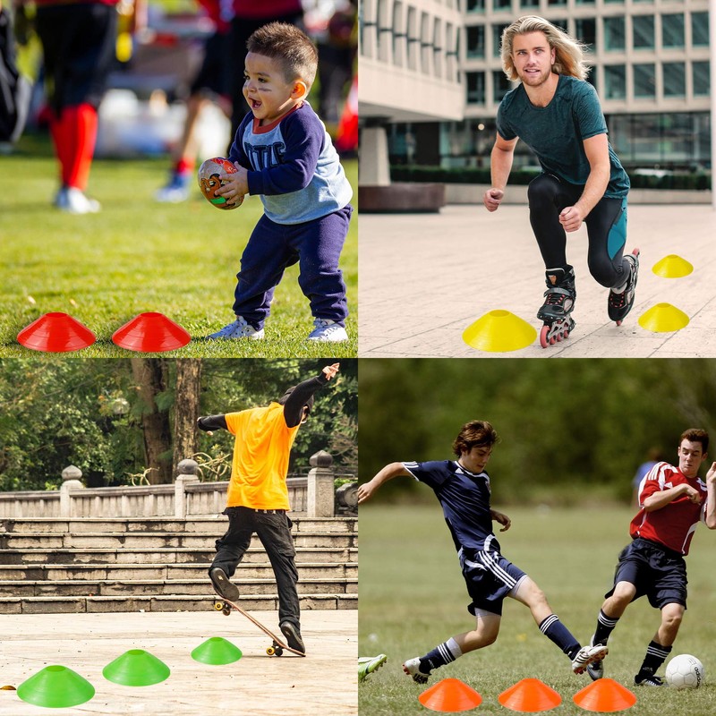 YSDMY Football Marking Cones Pack of 15 Cones Training Colourful