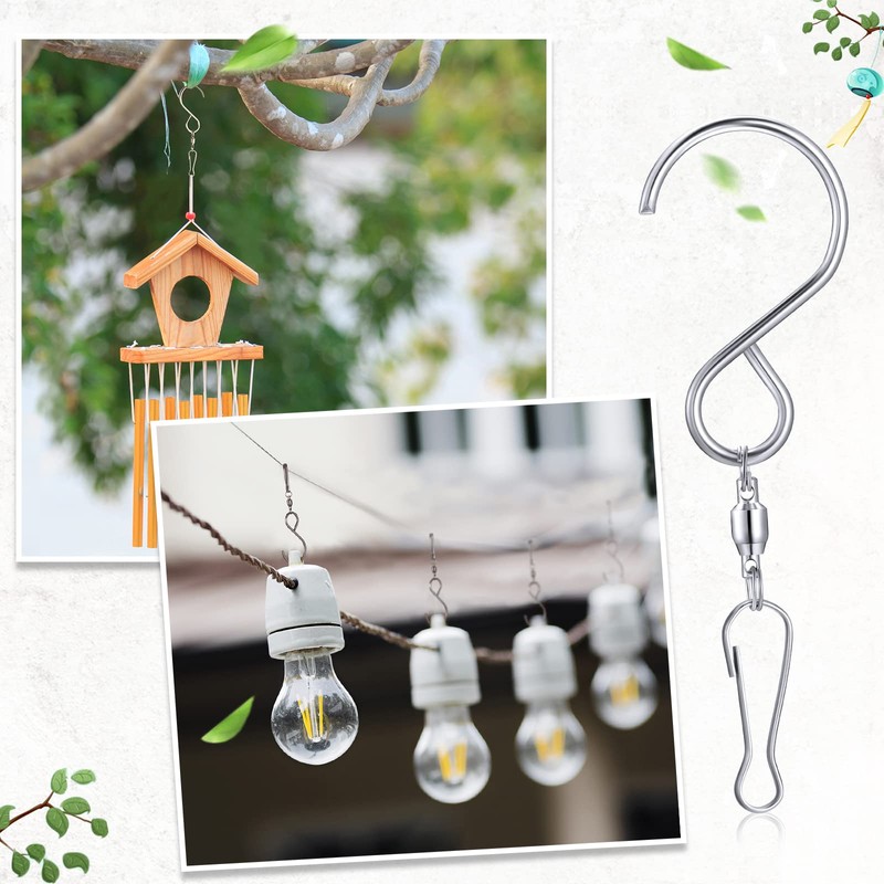 Mudder Swivel Hooks Clips for Hanging Wind Spinners Crystal Twisters