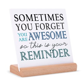 Niyewsor Gifts for Women Men - You Are Awesome Inspirational Gifts for Employees Coworker Friends, Friendship Gifts for Christmas, Thank You Gift, Motivational Gift Plaque with Wooden Stand