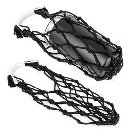 Linkidea 2 Pack Crochet Tumbler Carrier Bag Compatible with YETI Rambler Tumbler 20oz/30oz, Greens Steel Beast, RTIC Tumbler, Handmade Waterbottle Holder with Strap for Insulated Mugs, Black