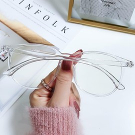 88flix Korean Clear Frame, Blue Light Cut, PC Glasses, Smartphone Glasses, Large, clear