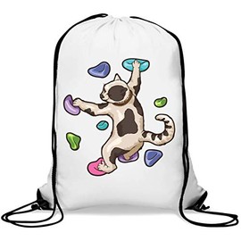 Bouldering Cat Climbing Gym Graphic Gym Sack Casual Drawstring Bag