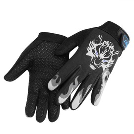 YSXY Children's Cycling Gloves Cycling Sports Full Finger Gloves Mittens Thin Non-Slip MTB Cycling Gloves for Cycling, Riding, Fitness for 4-10 Years Girls Boys