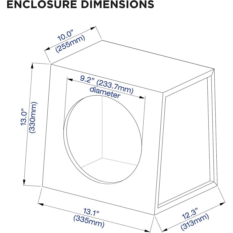 SCOSCHE SE10KT 10-inch Single Car Speaker Enclosure Gray Carpet Needs