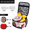 cromcu Retro Bear Floral Insulated Lunch Box for Boys Men