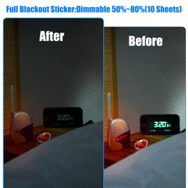 LED Light Blocking Stickers, Light Dimming Stickers, Light Dimming LED Filters, Dimming Sheets for Routers, LED Covers Blackout for Routers, TV LED Covers Blackout (Black-10 Sheet)