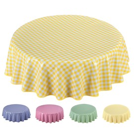 Home Direct Oilcloth Tablecloth Washable Round 140 cm Yellow