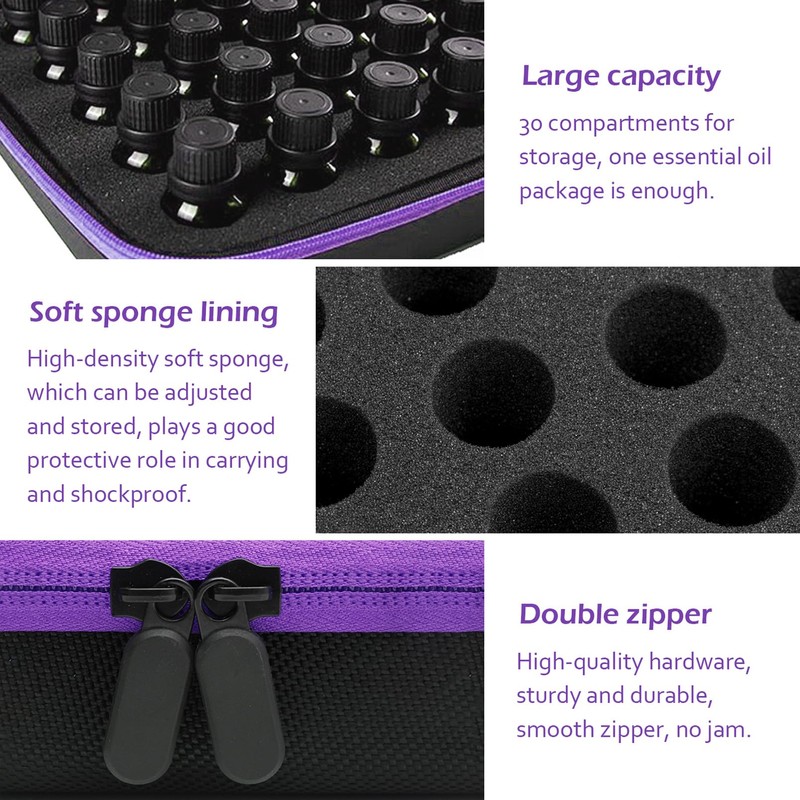 Essential Oil Carry Bag, Foam Insert Essential Oil Storage Box,