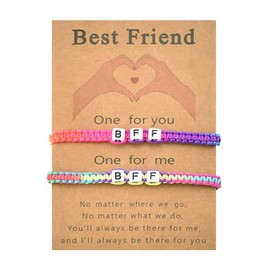 ShiQiao Spl BFF Christmas Friendship Gifts for Bestie Birthday Gift for Girls Best Friend Matching BFF Bracelets for Women Long Distance Gifts for Friends Braided Bracelet for 2 Girls