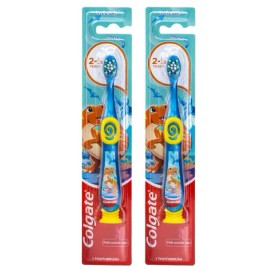 Colgate Dinosaur Toothbrush for Children with Suction Cup, [ SELECT YOUR PACK].. - 1 Count (Pack of 2)