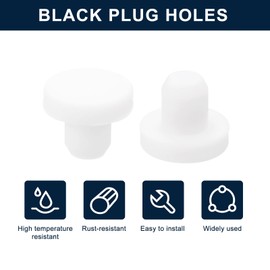 sourcing map 16 Pieces White Rubber Stopper, 8mm Plug Holes for 7.5-7.8mm/0.3-0.31" Hole