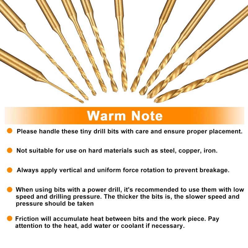Uolor Mini Twist Drill Bit Set, 10Pcs Micro Engraving Drill