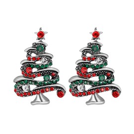 2 Pieces Creative Christmas Themes Brestpin Fashion Cshristmas Tree Shaped Breastpins Dress Ornaments (Silver), Metal