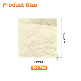 uxcell 100pcs Leaf Sheets, 3.5" x 3.5" Foil Sheets Paper Sheets for DIY Crafts Painting Nails Resin Furniture Decoration(Champagne Silver)