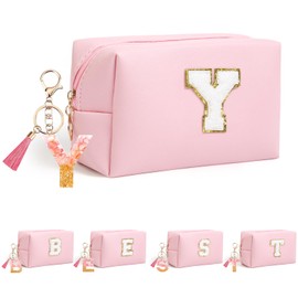 AIBFRID Birthday Gifts for Women Her,Travel Cute Makeup Bag,Large Capacity Cosmetic Bags for Women Makeup Pouch PU Leather Waterproof Cosmetic Bag (Y, Pink)