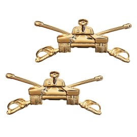 U.S. Army Officer Branch Insignia Pin On Collar Armor Brite New (Pair)