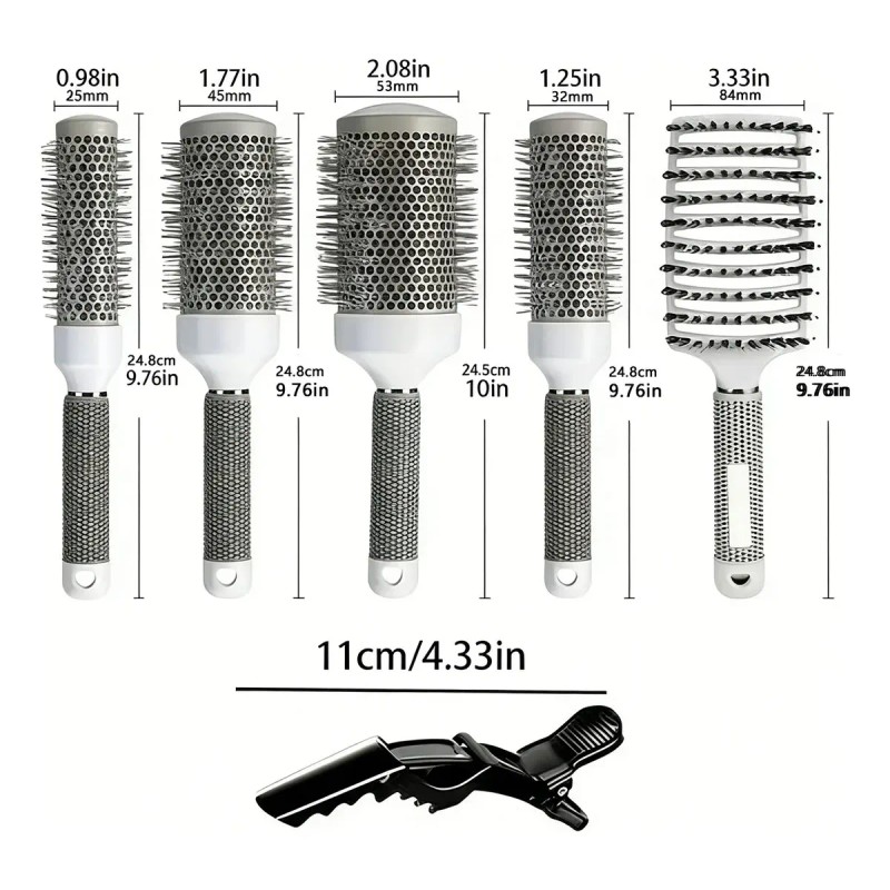 Set 11 Cepillo Cabello Ventilado Cerámica Térmico Brushing